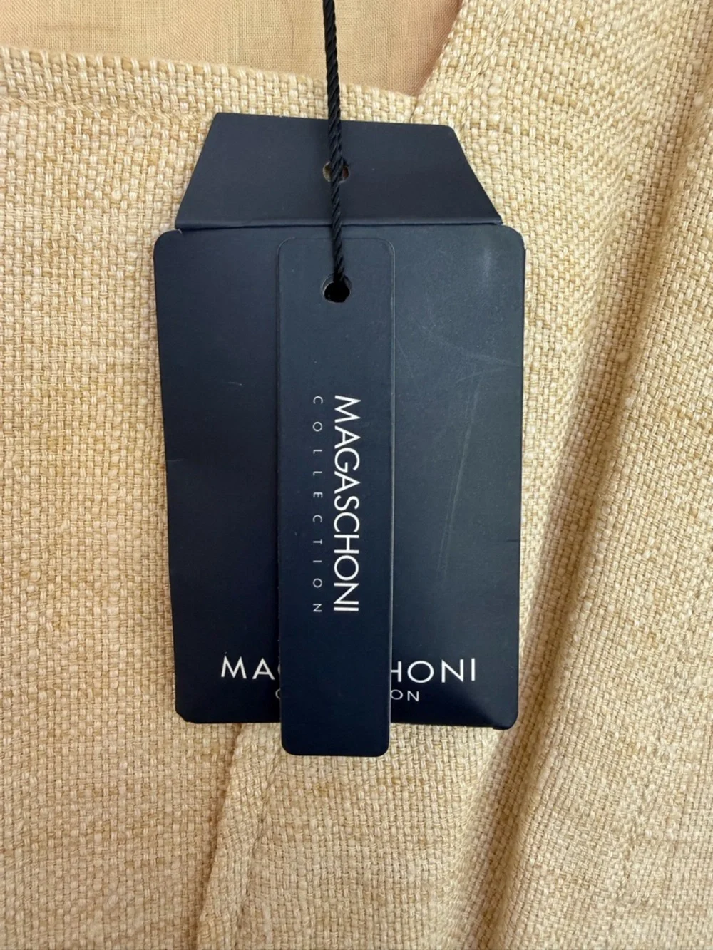 Magaschoni Collection Linen Silk Sheath Dress NWT Beige Size 4‎